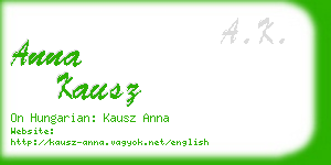 anna kausz business card